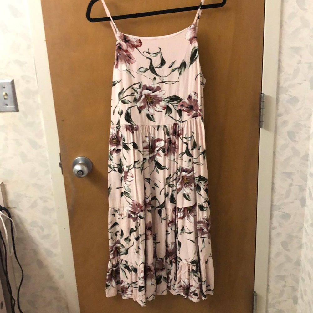 Pink floral xhilaration dress, size L